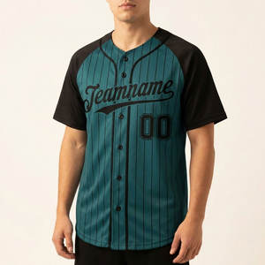 Camiseta de Béisbol Personalizada Sublimada de Dos Tonos con Mangas Raglán, Diseño de Rayas, Uniformes de Softbol para Hombre, Fabricante - Product Image 1