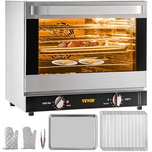 Horno de Convección Comercial de 1800W con Puerta Frontal de Vidrio 66L/60Qt Tamaño Mediano Horno Tostador Eléctrico para Hornear de 4 Niveles 120V con Certificación ETL - Product Image 1