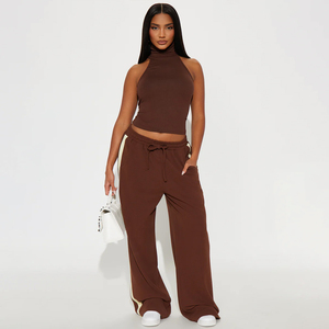 Women’s Wide Leg Sweatpants High Waist Drawstring Lounge Pants Ladies Loose Fit Fleece Sweatpants Casual Wide Leg Joggers Women - Product Image 1