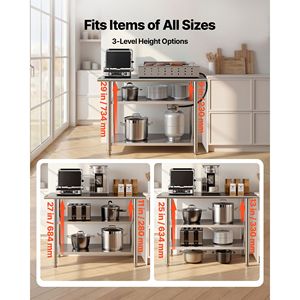 24x48 Inch Stainless Steel Commercial <b>Kitchen</b> Workstation Heavy Duty Metal Sink with 2 <b>Shelves</b> Food Prep Table Utility Features - Product Image 6