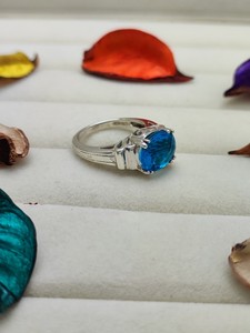 Anillo de Cuarzo Celestial Paraiba, Joyería Artística con Gema Natural Única, Anillo de Cóctel Hecho a Mano, Regalo para Mujer - Product Image 4