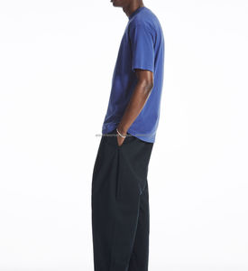 O-Neck 100% Cotton <b>Men's</b> Summer T-<b>Shirt</b> Custom Logo Printing <b>Black</b> Solid Oversized Jersey 260 Grams <b>Short</b> <b>Sleeve</b> Acid Wash - Product Image 6