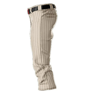 Conjunto de Jersey de Béisbol Gris para Hombre con Ribete Verde Azulado y Pantalones a Rayas, Corte Regular, Manga Corta, Transpirable, Poliéster, para Todas las Temporadas - Product Image 3