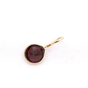 Natural Red Garnet 14K <b>Solid</b> <b>Gold</b> Bezel Solitaire Pendant | Dainty Gemstone <b>Charm</b> Fine Jewelry Gift for Women - Product Image 2