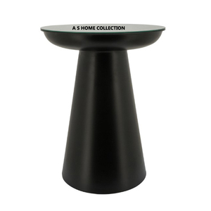 Table d'appoint et de bout de canapé de luxe en aluminium doré, forme ronde, texture gaufrée - Product Image 5