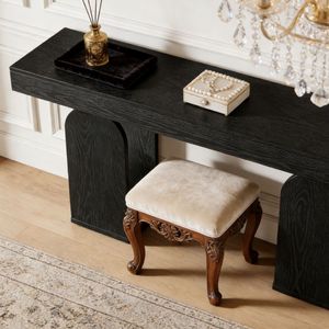 Handmade Contemporary Minimalist Solid Wood Console <b>Table</b> Long Living Room Side <b>Table</b> <b>Mirrored</b> for Entry Farmhouse Hotel Use - Product Image 5