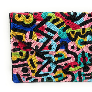 Bolso de Mano Plegable con Cuentas de Colores Hecho a Mano, Bolso de Hombro Geométrico Duradero para Mujer, Estilo Boho, Monedero con Cierre Magnético - Product Image 2