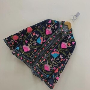 Custom Available Velvet Suzani Jacket Hand Embroidered Boho Ethnic <b>Coat</b> Unique Handmade Outerwear - Product Image 2