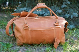กระเป๋าหนังแท้แบบดัฟเฟิล กระเป๋าเดินทางวินเทจสำหรับวันหยุดสุดสัปดาห์  ขนาดใหญ่ น้ำหนักเบา ซิปปิด  สำหรับทุกเพศ  ขายตรงจากโรงงาน - Product Image 2
