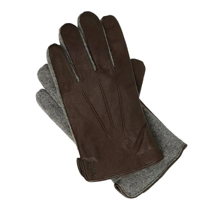 Men's <b>Equestrian</b> Riding Gloves Grey Textile With Leather Palm Grip Solid Color Regular Fit - Product Image 3