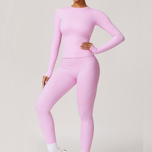 Conjunto de Yoga de 2 Piezas para Mujer Talla Grande, Leggings de Cintura Media y Top, Ajuste Delgado, Secado Rápido, Conjunto Deportivo - Product Image 3