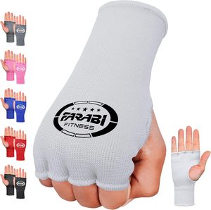 FARABI Fitness Polyester boxing inner Gloves Half Finger Workout Exercise Hand Wraps White Gray Pink Blue Red Black All Seasons - Product Image 1