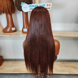 Perruque sans colle de luxe 100% vietnamienne, couleur marron, avec closure 2x6, cheveux humains lisses comme des baguettes, pour femmes noires - Product Image 3
