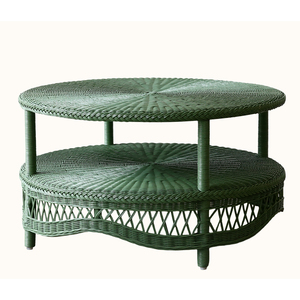 โต๊ะกาแฟหวายทรงกลมสไตล์ชายฝั่ง คอลเลคชั่นเฟิร์นกรีน โต๊ะหวายธรรมชาติสานด้วยมือ เหมาะสำหรับห้องนั่งเล่น - Product Image 1