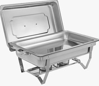 Ensemble de 6 réchauds circulaires de buffet en acier inoxydable 201 de qualité supérieure, capacité 150L, chauffage à la vapeur, contrôle de la température