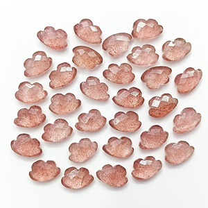 Pierre précieuse naturelle en quartz fraise, forme nuage, facettée et sculptée, 12 mm, breloques en cristal pour la fabrication de bijoux, prix de gros en vrac - Product Image 6