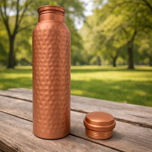 Factory Offer Handcrafted Pure Copper <b>Water</b> <b>Bottle</b> Leak-Proof Metal Sports <b>Bottle</b> Reusable sports <b>bottle</b> - Product Image 4