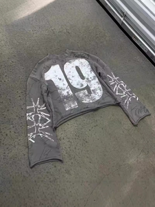 High Quality Cotton Designer Cropped Boxy T <b>Shirt</b> Custom Printing Graphic Distressed Acid Wash Oversized T-<b>Shirt</b> for <b>Men</b> - Product Image 5