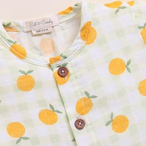 Premium Quality Organic <b>Muslin</b> Jabla Set Orange Printed <b>Baby</b> Clothing - Product Image 4