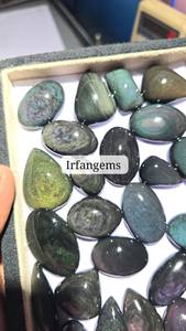 Lot en gros de cabochons en quartz arc-en-ciel naturel de haute qualité, pierres précieuses en vrac, pierres à effet œil d'arc-en-ciel pour la fabrication de bijoux, cabochons en obsidienne - Product Image 3