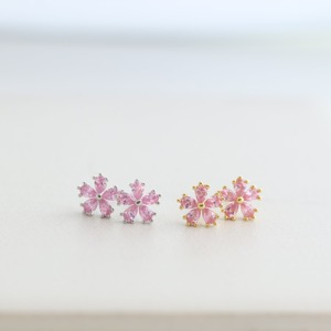 Pear Shape Pink CZ Diamond Stud <b>Earrings</b> 14K Solid Gold Dainty Minimalist Wedding Anniversary Party Gift for Women - Product Image 1