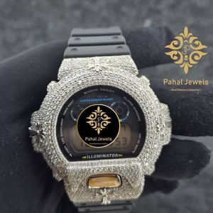 นาฬิกาข้อมือ Pahal Jewels หรูหรา ระบบอนาล็อก ควอตซ์ ตัวเรือนสแตนเลส สายประดับโมอิสซาไนต์ กันกระแทก กันน้ำ 20BAR สำหรับทุกเพศ - Product Image 1