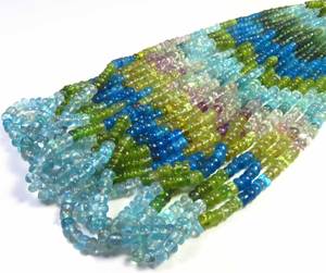 ลูกปัดอะพาไทต์ธรรมชาติคุณภาพสูง ร้อยเป็นเส้นยาว 15 นิ้ว ลูกปัดทรงกลมเรียบ สำหรับทำเครื่องประดับ ขนาด 3-4 มม. เจาะรูตรงกลาง - Product Image 2