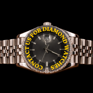 Montre fantaisie pour homme, fabriquée à la main, cadran rond noir, sertissage de moissanite, bracelet en acier inoxydable, mouvement à quartz, idéale pour les soirées - Product Image 1