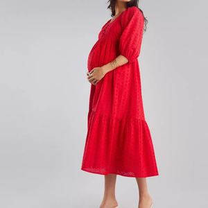 Vestido Largo Maxi Ecológico con Estampado Personalizado, Ropa de Maternidad para Mujer, Prendas de Embarazo, Lactancia - Product Image 4