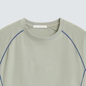 T-Shirt Raglan Oversize con Logo Personalizzato, Manica Corta, Collo Tondo, Dettagli a Contrasto, Etichetta Privata OEM ODM - Product Image 3