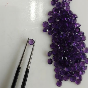 Piedras Preciosas Red Mountain Gems, Amatista Africana Natural, Corte Brillante Redondo de 4 mm, Color Púrpura, Piedras Sueltas de la Mejor Calidad para Joyería - Product Image 4