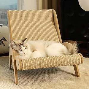 Griffoir pour chat en bois Art Déco écologique et mobile avec corde et sisal – Indispensable pour l'intérieur - Product Image 3