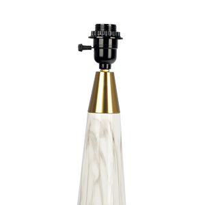 Lampe de table Enclave Hydro blanche avec interrupteur marche/arrêt, base en faux marbre et abat-jour en tissu - Product Image 4