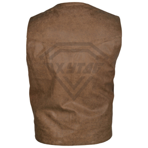 Gilet d'hiver imperméable en cuir pour homme, style motard, minimaliste, sans manches, streetwear décontracté haut de gamme, OEM - Product Image 5