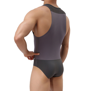 Mens Wrestling Singlet One Piece Sleeveless Fitted <b>Compression</b> Stretch Spandex Nylon Breathable Athletic Training Competition - Product Image 5