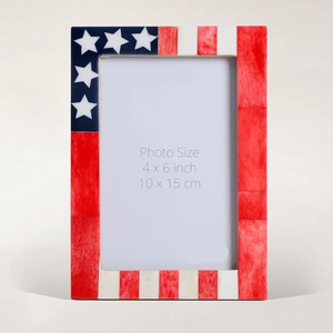 Marco de Fotos Patriótico Americano Hecho a Mano, Pulido, 4x6 Pulgadas, Rojo, Blanco, Azul, Estrellas y Rayas, Accesorio Decorativo para el Hogar - Product Image 3