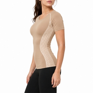 T-shirt de compression pour femme, séchage rapide, tissu extensible, coupe ajustée, qualité supérieure, vêtements de sport pour femme - Product Image 3