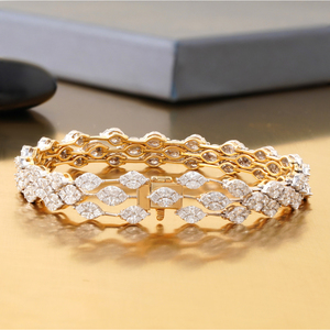 14K Two-Tone 8.47 CT Marquise Princess Lab Grown Diamond Wide Tennis Bracelet 18K <b>Solid</b> <b>Gold</b> White <b>Gold</b> Yellow <b>Gold</b> 10K <b>Gold</b> - Product Image 2