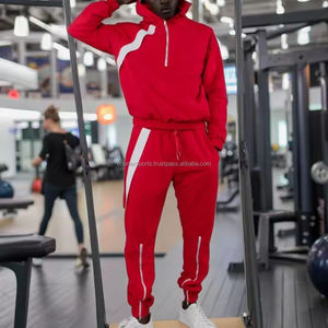 Vêtements de sport d'entraînement à séchage rapide de haute qualité pour hommes Ensemble de survêtement deux pièces grande taille imprimé personnalisé Nylon Zip Loose Fit Solid - Product Image 6