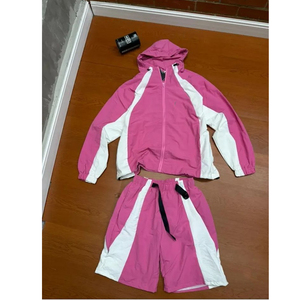 Ensemble de survêtement coupe-vent en coton personnalisé avec logo, pantalon de jogging respirant et veste coupe-vent deux pièces pour hommes - Product Image 2