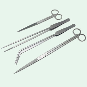 Juego de Herramientas de Acuario de Acero Inoxidable Personalizadas OEM, Tijeras para Podar Plantas Vivas, Pinzas, Espátula para Sustrato, Kit de Cuidado - Product Image 1
