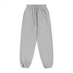 Pantalon de jogging surdimensionné en molleton bouclette personnalisé pour femme, taille élastique, coupe droite, jambe large, ample, épais, pour l'hiver - Product Image 1