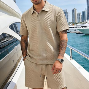 <b>Men</b>’s <b>2</b>-<b>Piece</b> Polo Shirt and Shorts <b>Set</b>, Casual Collared Athletic Tracksuit, Summer Jogging Outfit for Sports and Everyday Wear - Product Image 5