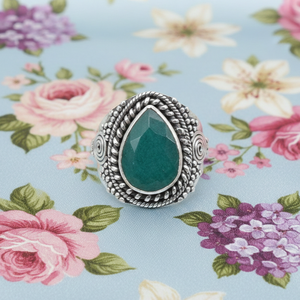 100% Genuine Green Emerald <b>925</b> <b>Silver</b> <b>Ring</b> Vintage Handmade Boho Statement <b>Ring</b> Rose Gold Yellow Gold Plated Jewelry for unisex - Product Image 5