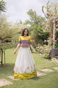 Lehenga Choli Especial para Navratri, Chaniya Choli para Mujer, Ropa Tradicional India, Lehenga Choli Nupcial de Algodón Puro - Product Image 6