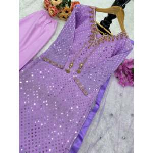 Conjunto de traje de fiesta para mujer de diseñador con hermosa parte superior inferior Dupatta - Product Image 2