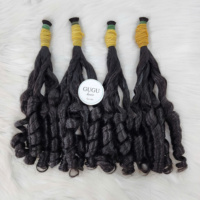 Extensions de cheveux bouclés en vrac – 100 % cheveux humains, doux et sans nœuds, noir naturel, double épaisseur, prix d'usine