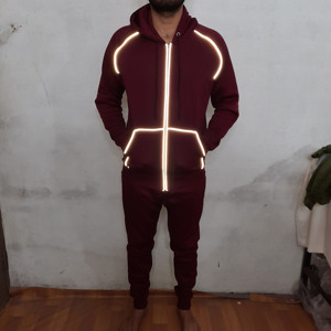 Ensemble de survêtement deux pièces pour homme, en molleton de laine écologique, respirant, à taille élastique, motif pierre 100% - Product Image 5