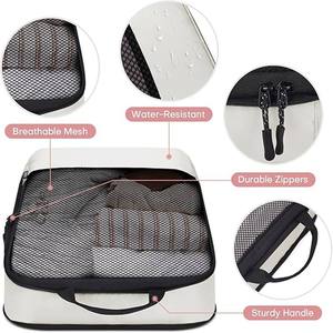 Ensemble de 4 cubes de compression de voyage en maille pour organiser les bagages - Product Image 6