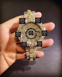 Montre automatique mécanique en acier inoxydable 42 mm avec cadran en verre, nouvelle collection de bijoux impériaux, design bicolore, entièrement sertie de moissanite - Product Image 1